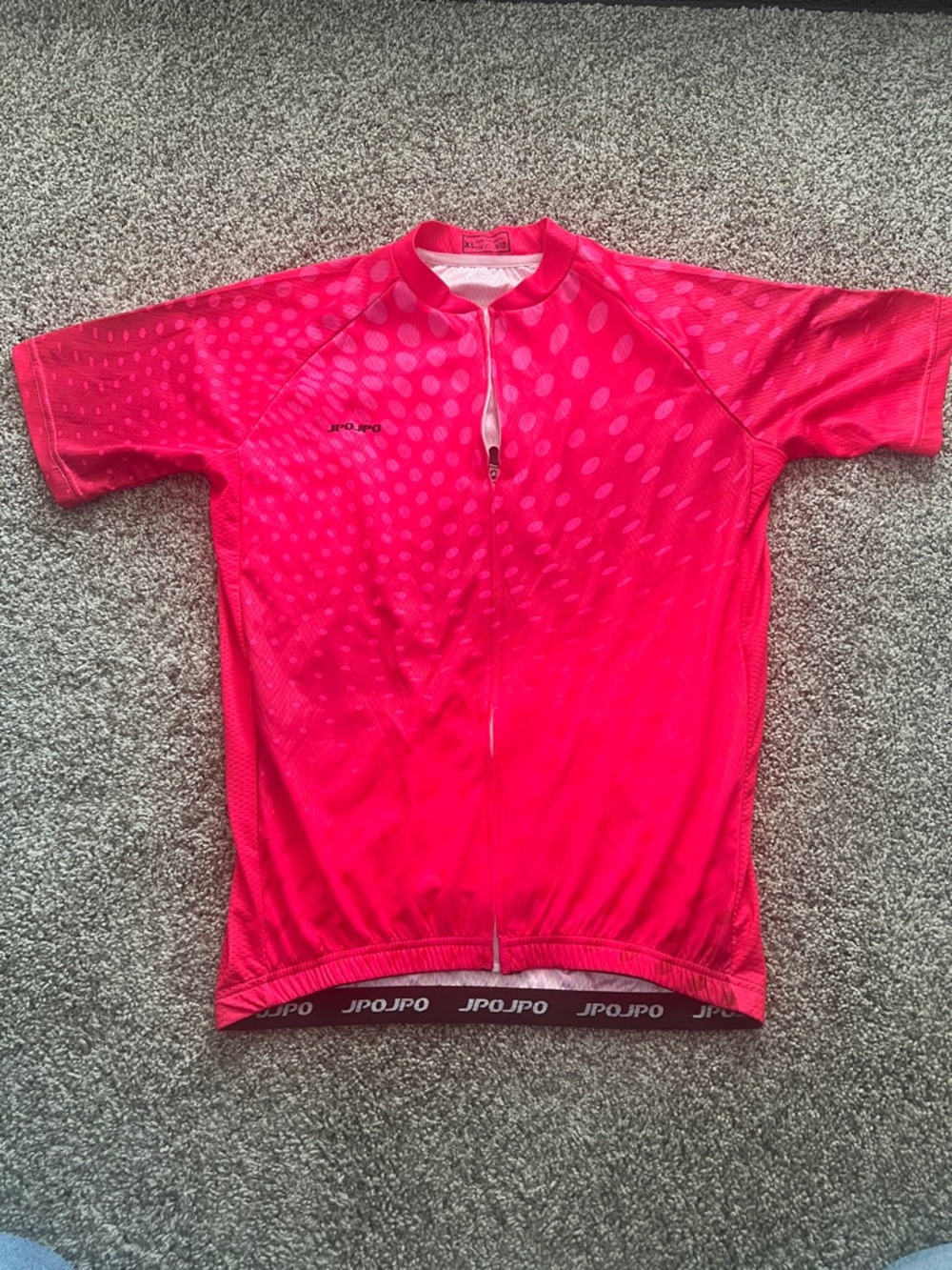 Women's Hot Pink Short Sleeve Cycling Jersey - Fits as a Large